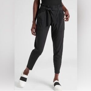 Athleta Black Tie-Waist High-Rise Pants Skyline Pant II